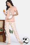 Zivame Farm Lore Knit Cotton Pyajama Set - Almost Apricot — thumbnail 1
